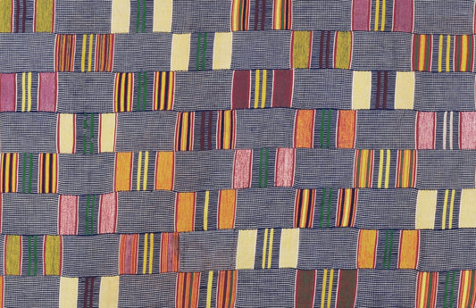 Handwoven Ewe Kente (1960s Vintage, 71¼″×44″, Volta Region)