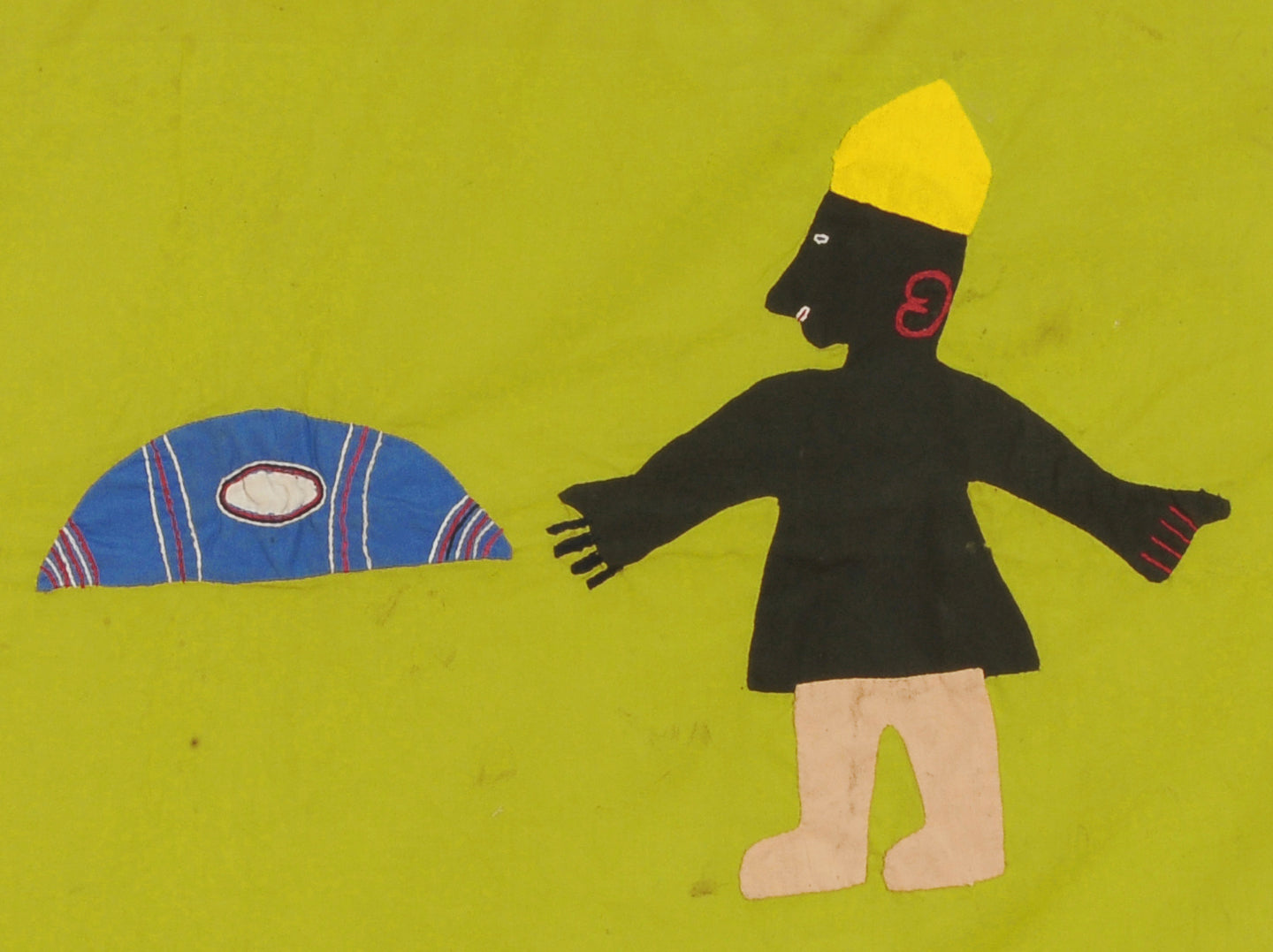 Traditional Ghanaian Asafo Flag - Authentic Symbol Of Fante African Heritage - angled shot