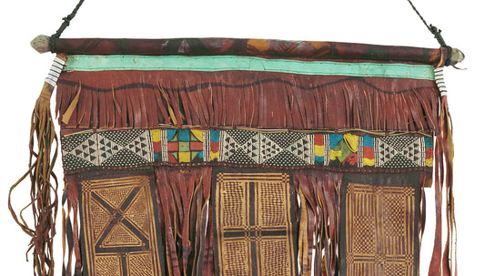 Authentic Tuareg Leather Wall Panel – Sahara Nomad Ethnic Art