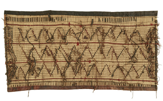 Authentic Nomad Tuareg Straw and Leather Mat – Handcrafted Sahara