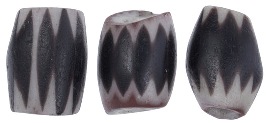 Rare 4 Layer Black Venetian Chevron Trade Beads | Antique Glass - alternate view