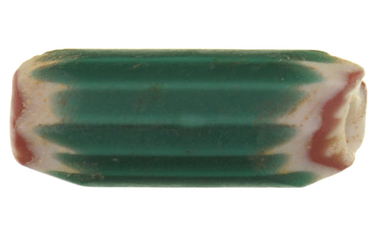 Large Green 4 Layer Venetian Chevron Bead | Antique Trade Glass - alternate view