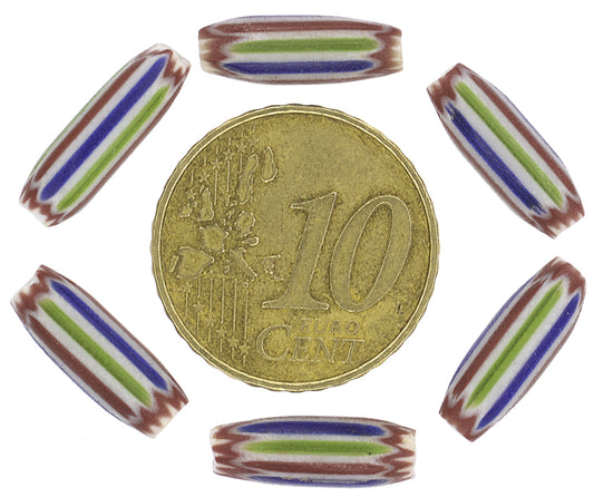 Striped 4 Layer Chevron Beads | Old Venetian African Trade Beads - alternate view