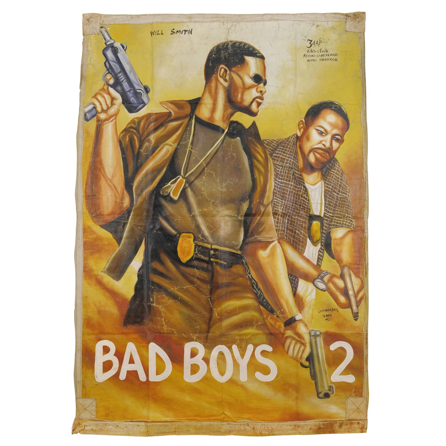 Authentic Bad Boys 2 Movie Poster - Hand Painted In Ghana