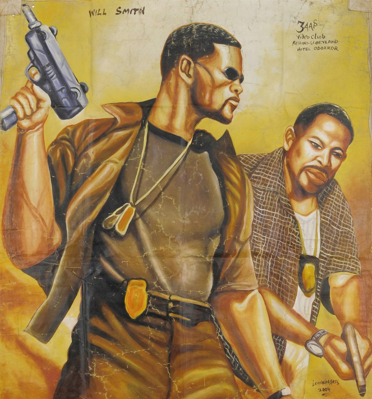 Authentic Bad Boys 2 Movie Poster - Hand Painted In Ghana - alternate view