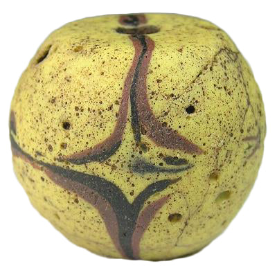 Rare Antique Bodom Glass Trade Bead – 30×26 mm Cruciform Design
