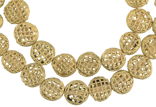 Beautiful African Tabular Brass Beads - Handmade In Ghana - alternate view