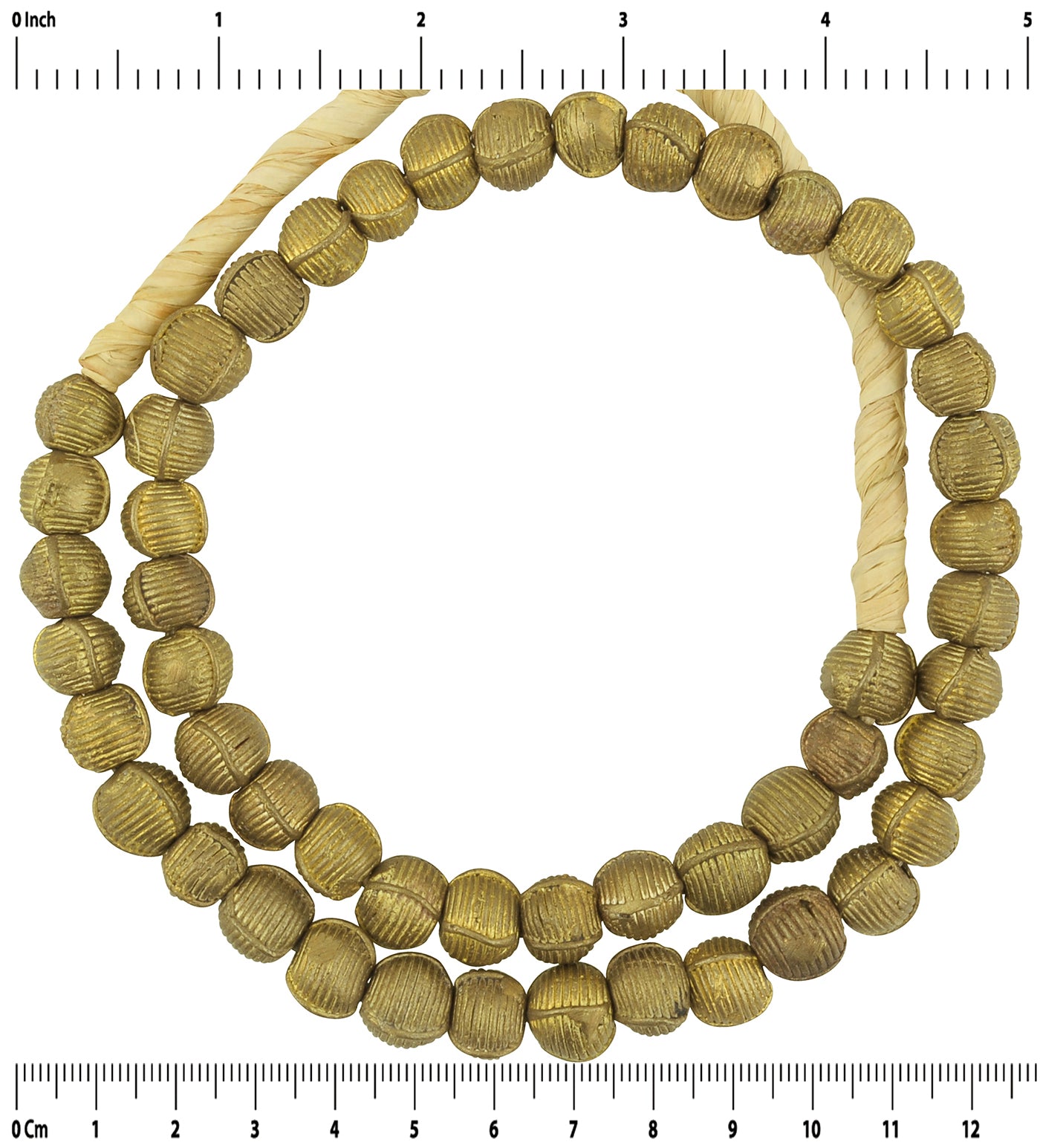 Exquisite Ashanti Brass Beads - Handmade Ghanaian Jewelry - zoomed-in detail