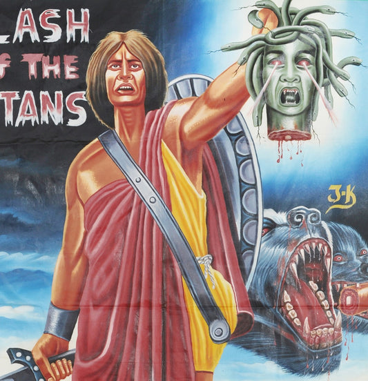 Clash Of The Titans Movie Poster - Hand-Painted Art From Ghana - alternate view