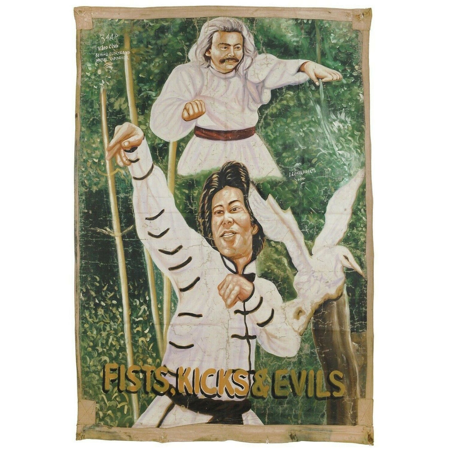 Fists Kicks Evils Movie Poster - Authentic Hand-Painted Art From Ghana