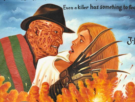 Freddy Vs Jason - Hand-Painted Horror Movie Poster From Ghana - alternate view