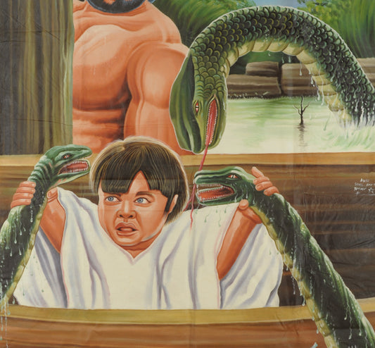 Hercules - Genuine Hand-Painted Ghanaian Movie Poster 58" X 39" - alternate view