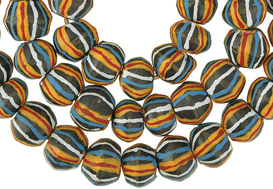 African Trade Powder Glass Beads - 17-18Mm Krobo King Bicone Style - alternate view