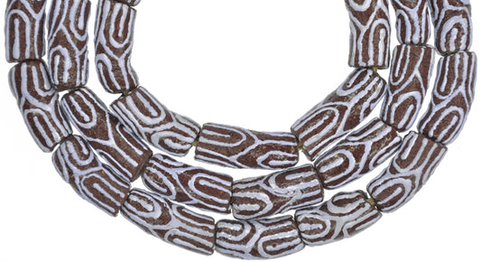 African Trade Beads - Fancy 9Mm Powder Glass Beads From Ghana - alternate view