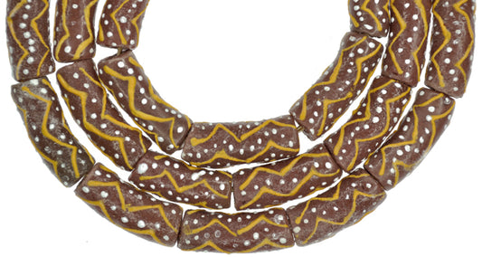 Fancy Powder Glass African Beads - 9Mm, Krobo Ghana Trade Beads - alternate view