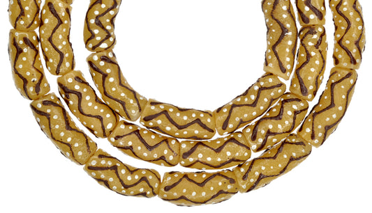 Elegant 9Mm Powder Glass Beads From Ghana - Fancy Krobo Trade Beads - alternate view