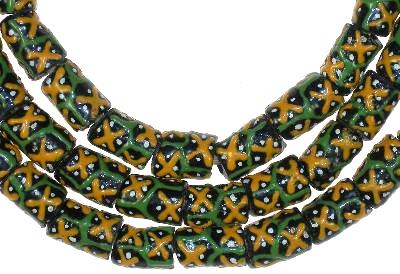 Authentic Krobo Powder Glass Beads 7Mm - Fancy African Trade Beads - alternate view