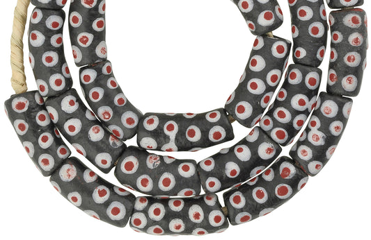 African Trade Beads: Fancy Krobo Glass Beads 10Mm - Ghana Made - alternate view