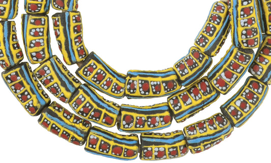 African Trade Powder Glass Beads - 9-10Mm Fancy Krobo Glass Beads - alternate view