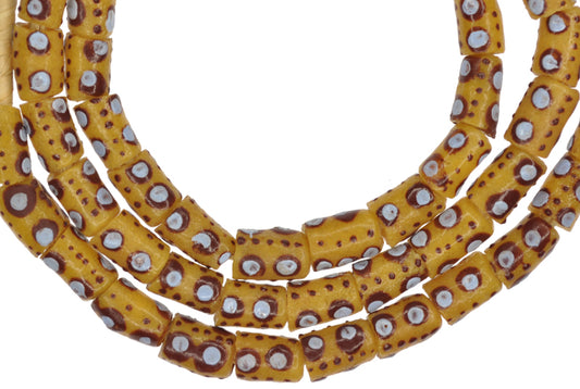 Fancy Powder Glass Beads From Ghana - 22" Strand, 6-7 Mm Diameter - alternate view