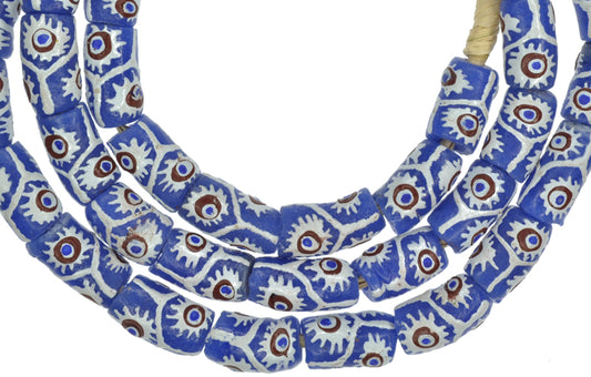 Handmade Ghana Powder Glass Beads - Fancy Krobo Trade Beads 9Mm - alternate view