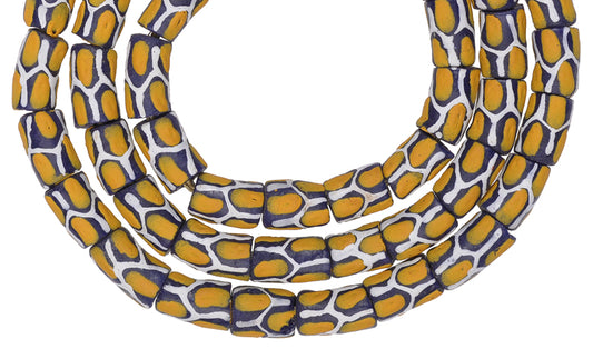 African Fancy Powder Glass Beads - 25.25" Strand, Krobo, Ghana - alternate view