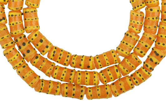 New African Fancy Krobo Glass Beads - 7Mm Recycled Trade Beads - alternate view