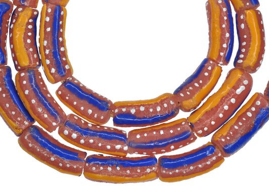 New Powder Glass Krobo Beads - African Trade Beads, 7-8Mm - alternate view