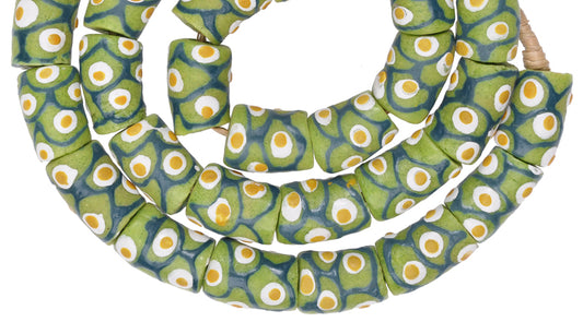 Large Powder Glass Beads - African Trade Beads From Ghana, 13Mm - alternate view