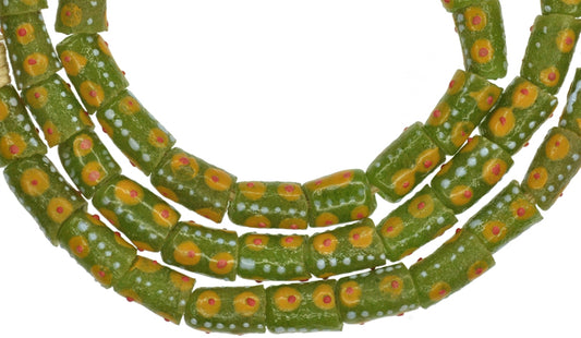 Handmade Fancy Krobo Powder Glass Beads - 6-7Mm African Trade Beads - alternate view