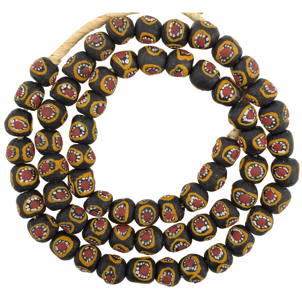 New African Trade Beads: Krobo Powder Glass Imitating Venetian Eye