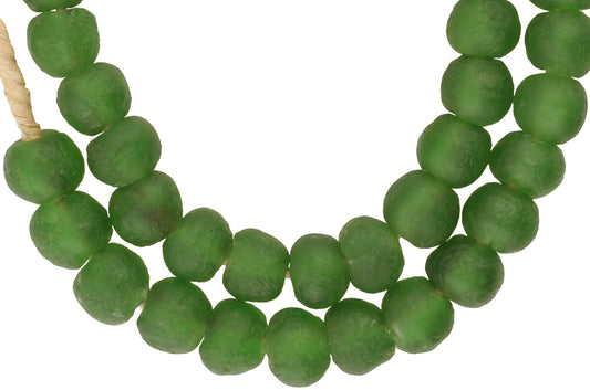 Translucent Recycled Krobo Glass Beads, 14-15Mm, African Trade Strand - alternate view