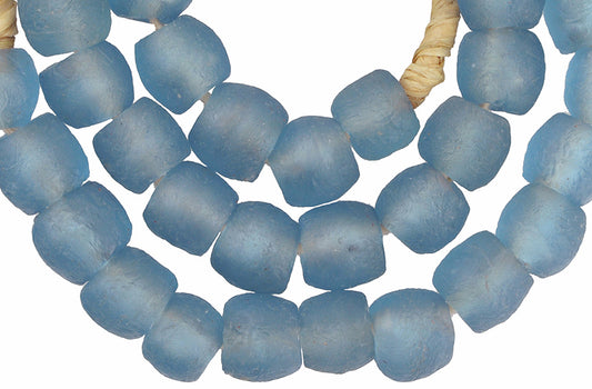 Translucent Krobo Glass Beads - Recycled African Trade Beads - zoomed-in detail