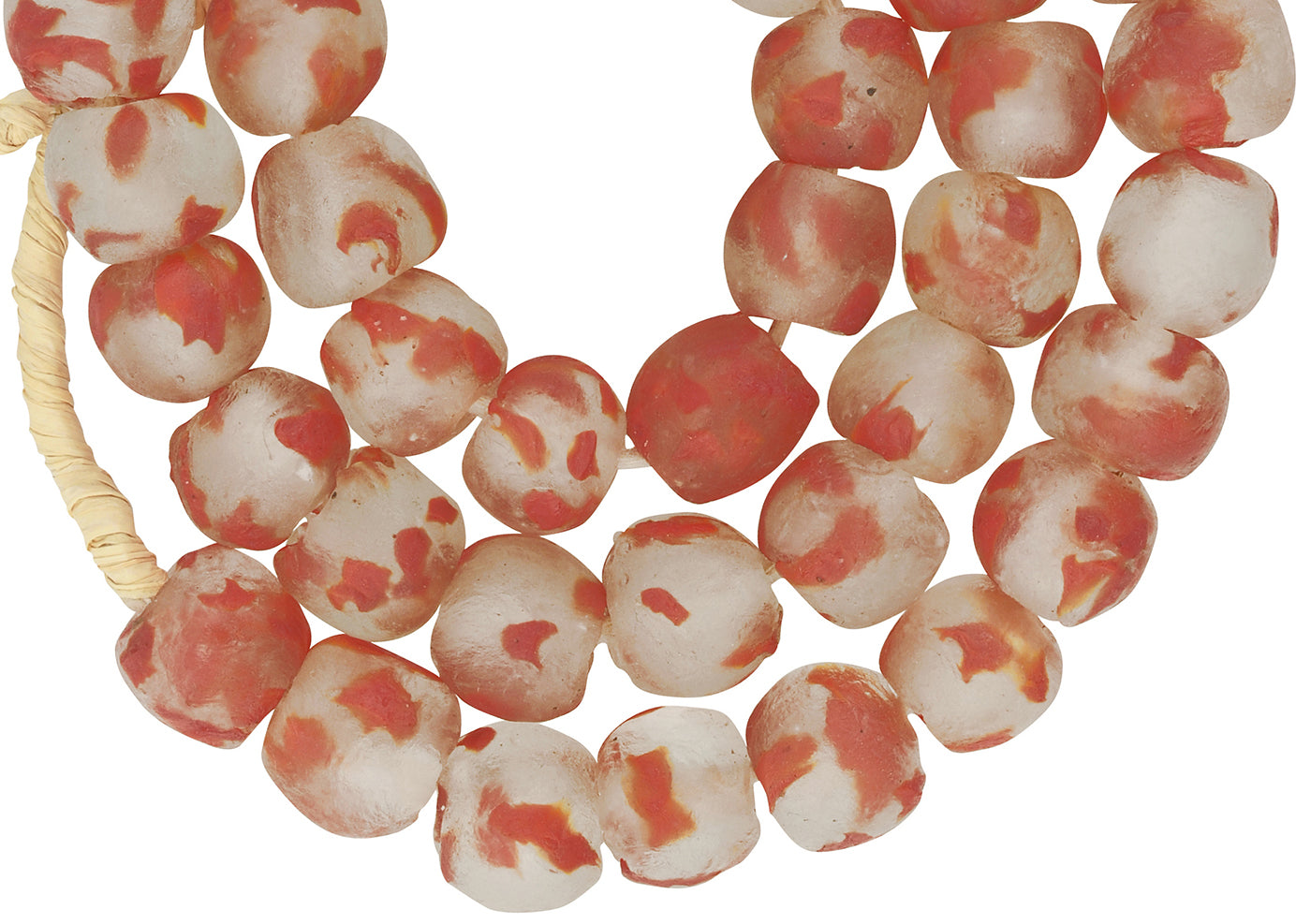 Translucent Krobo Glass Beads - Recycled African Trade Beads - brushstroke detail