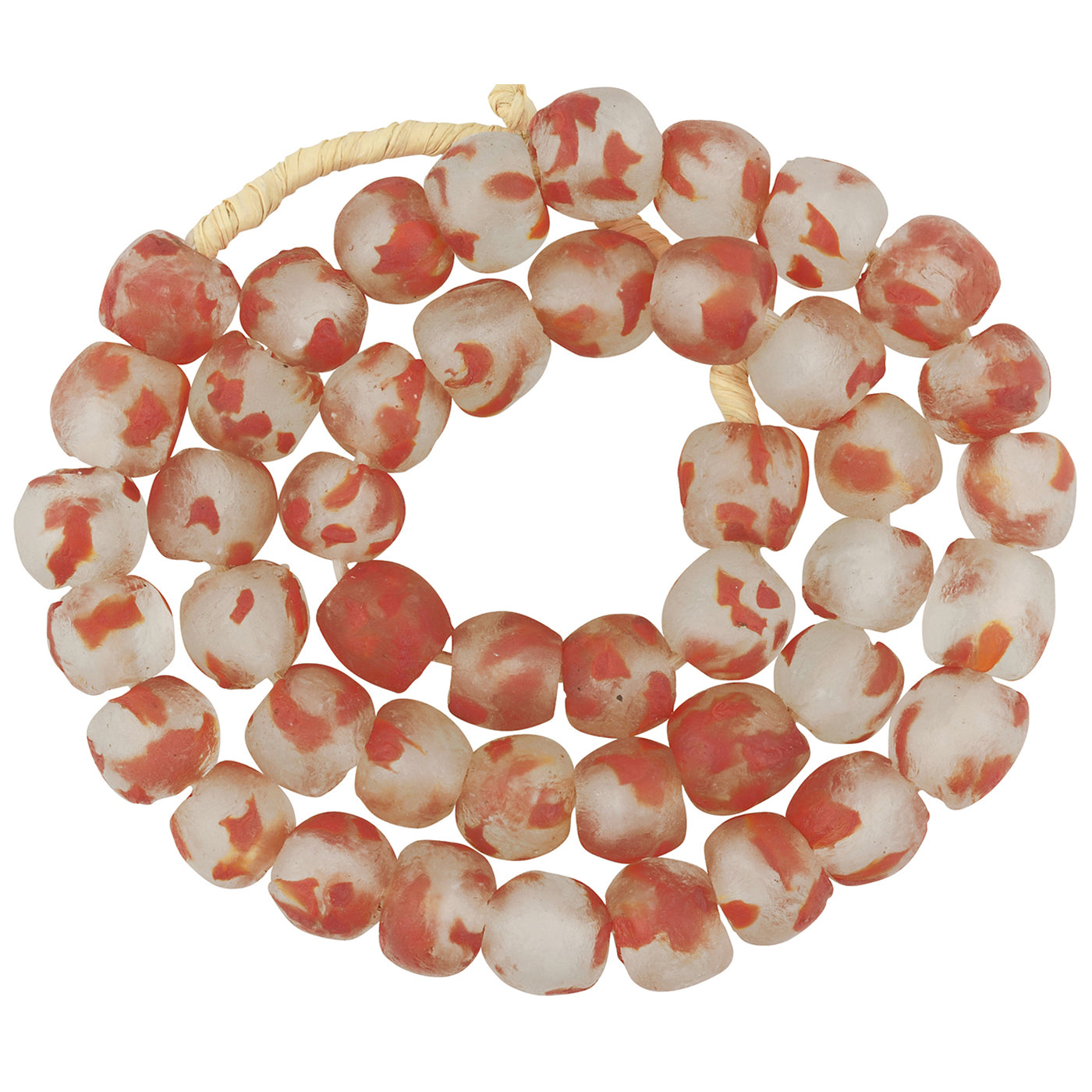 Translucent Krobo Glass Beads - Recycled African Trade Beads - focused artwork area