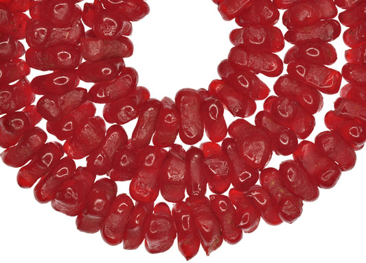 Translucent 13-14Mm Krobo Powder Glass Beads - Ghana Trade Beads - alternate view
