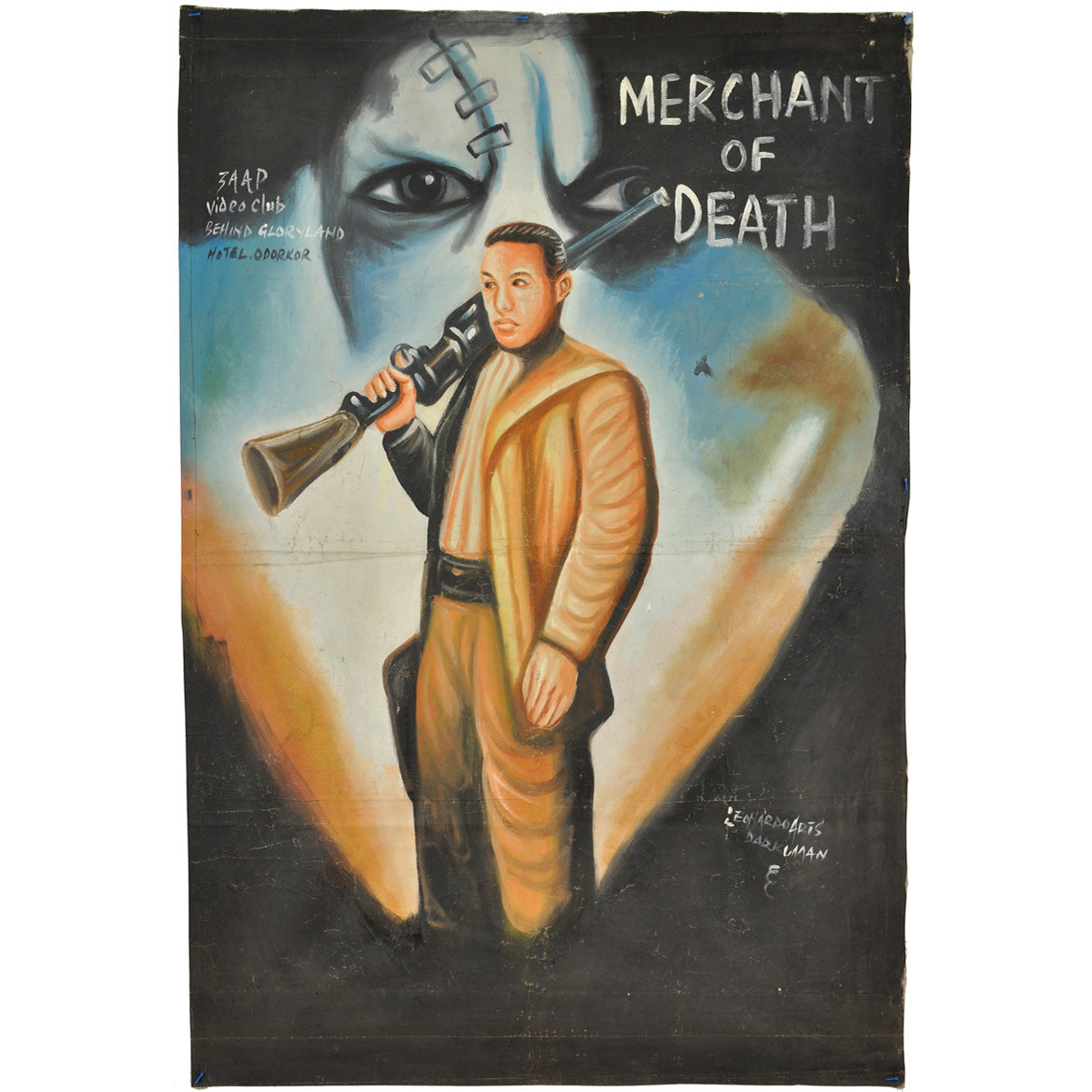 Unique Merchant Of Death Movie Poster - Hand-Painted In Ghana