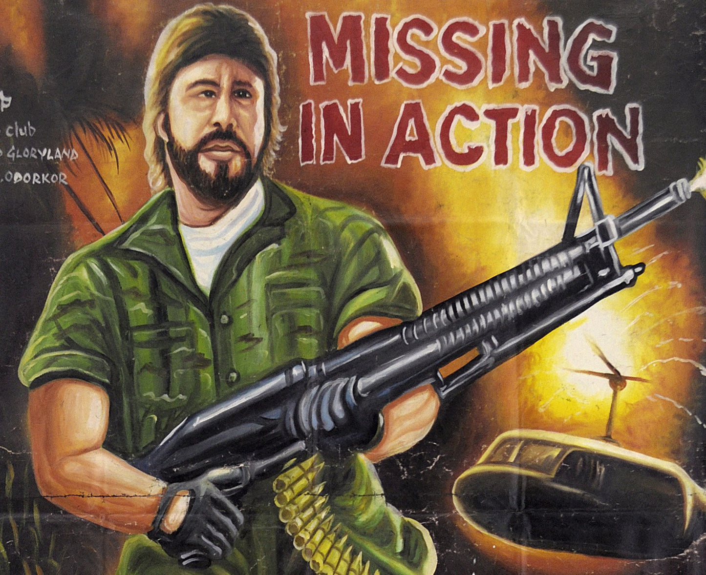 Hand-Painted Missing In Action Movie Poster From Ghana (57"X43") - alternate view
