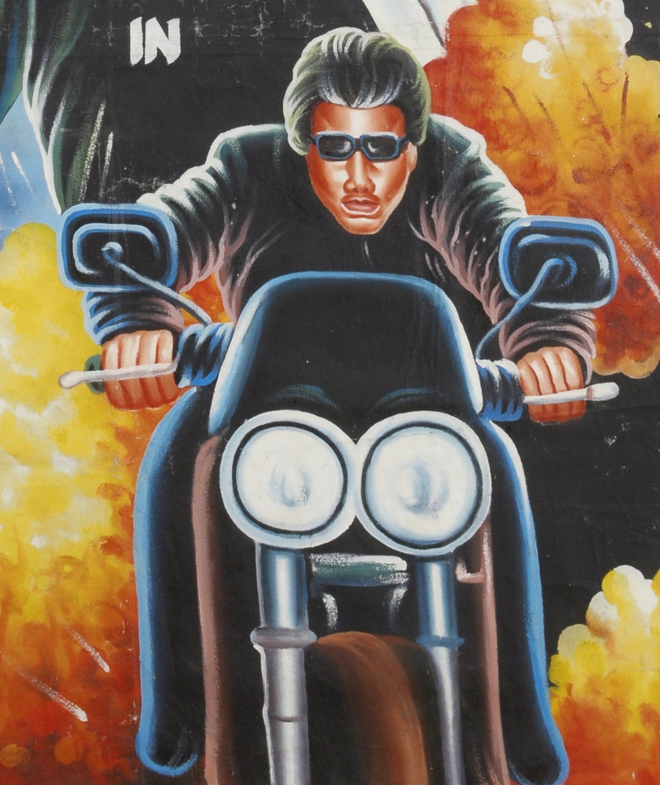 Mission Impossible Ghanaian Movie Poster - 58"X41" Hand-Painted Art - close-up