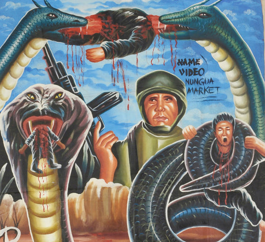 Python 2 Movie Poster - Hand-Painted Ghanaian Wall Art - alternate view