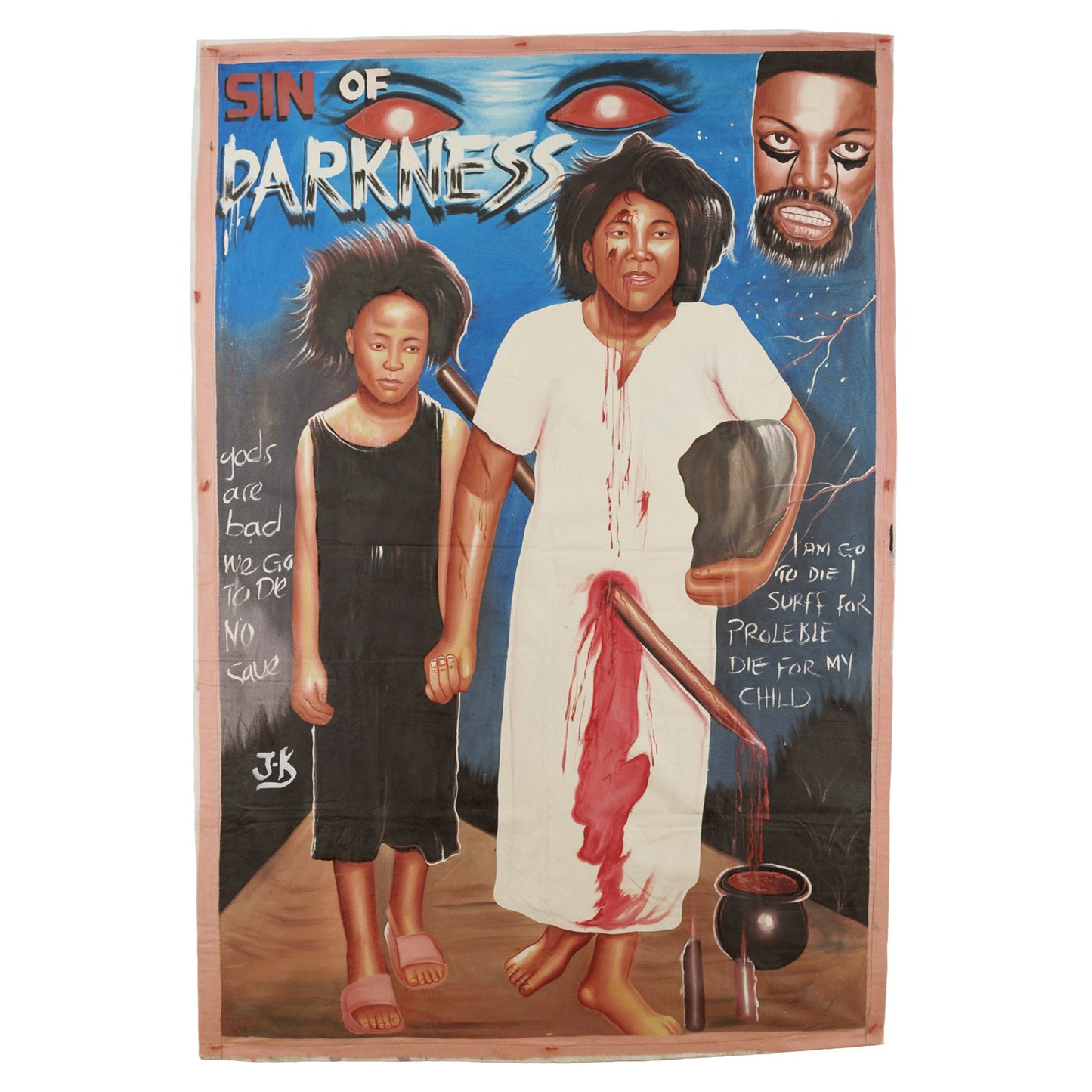 Sin Of Darkness Movie Poster - Hand-Painted Ghanaian Art