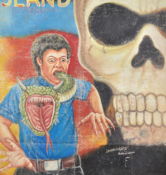 Hand-Painted Snake Island Movie Poster - Authentic African Art - alternate view