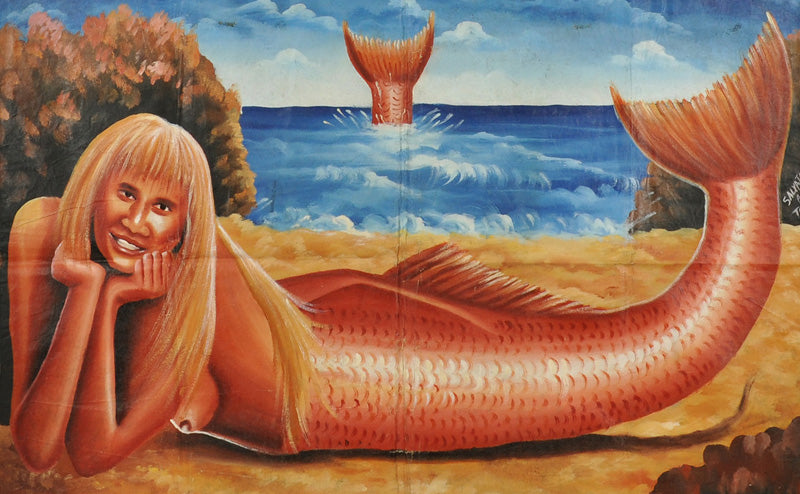 Unique Splash Movie Poster - Hand Painted In Ghana - close-up