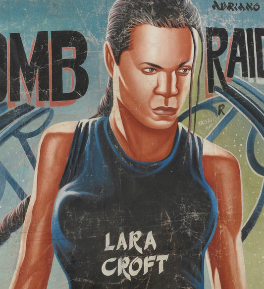 Tomb Raider Movie Poster Lara Croft - Hand-Painted In Ghana - alternate view