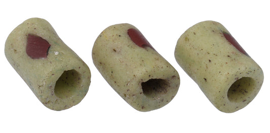 Three Rare Old Authentic Akoso Bodom Glass Beads – Venetian Green Heart