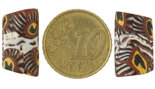 Rare Antique Banded Murano Bird Millefiori Venetian Mosaic Beads - alternate view