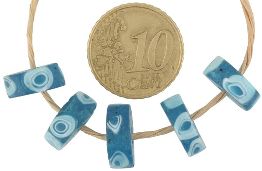 Rare Translucent Blue Venetian Millefiori African Trade Beads - alternate view