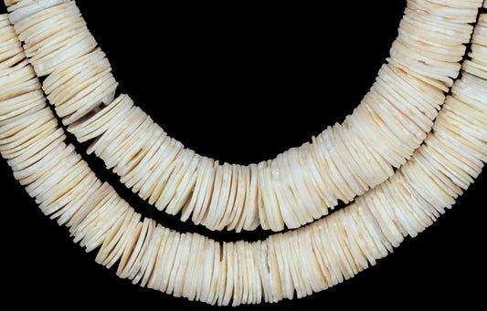 Clam Shell Beads 12-14Mm Spacers From Togo - African Shell Disks - alternate view