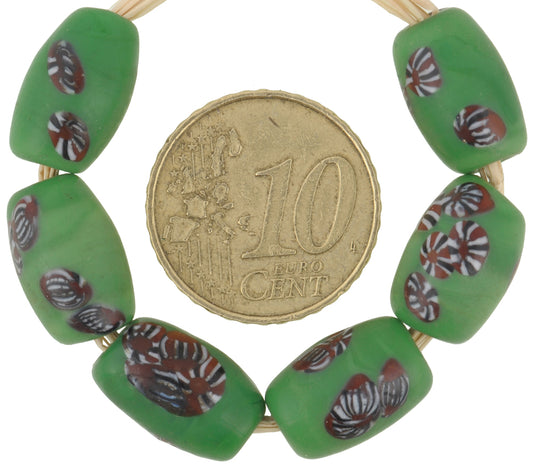 Vintage Millefiori Oval Czech Mosaic Glass Trade Beads (13Mm) - alternate view