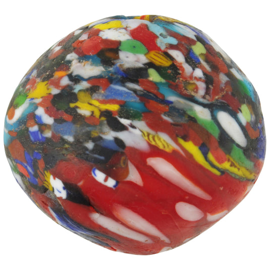 Large African Trade Bead - Recycled Ghana Glass Bicone Bead - alternate view